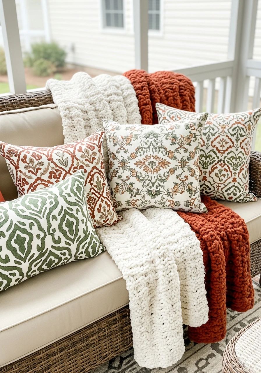 Seasonal Textile Swaps - Screened In Porch Decorating Ideas: 50 Ways To Make It Perfect