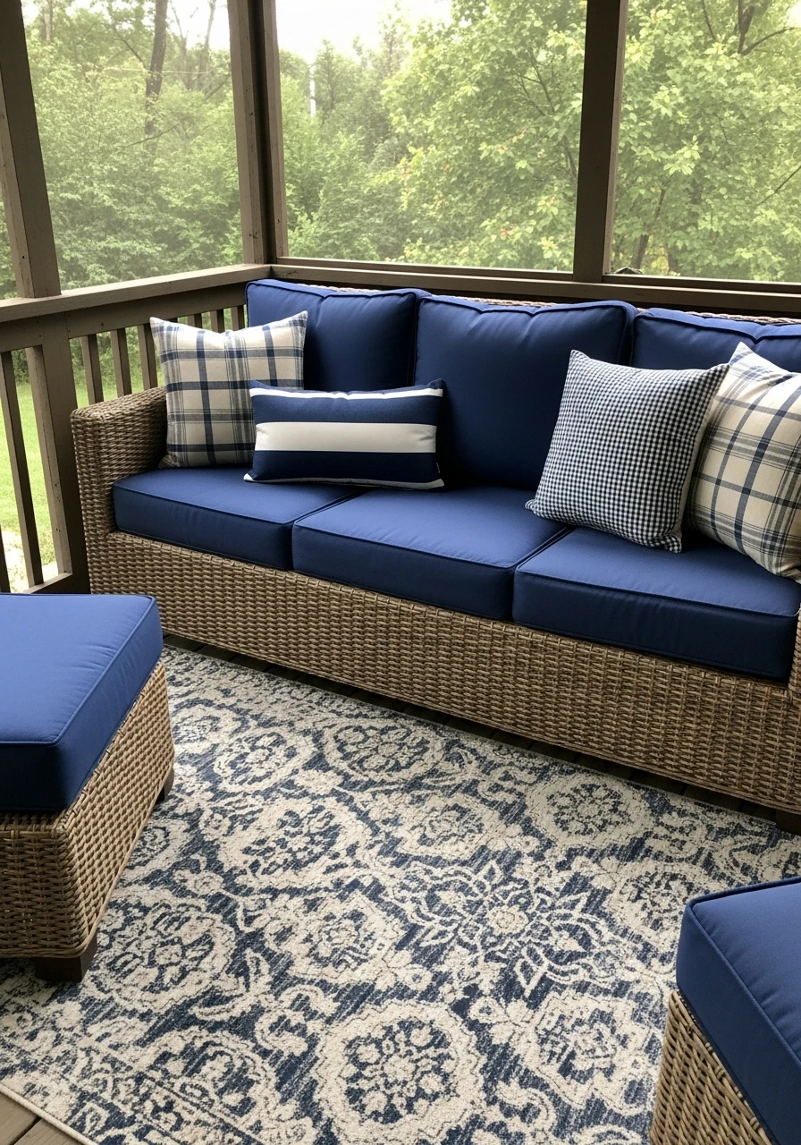 Coordinated Fabric Colors - Screened In Porch Decorating Ideas: 50 Ways To Make It Perfect