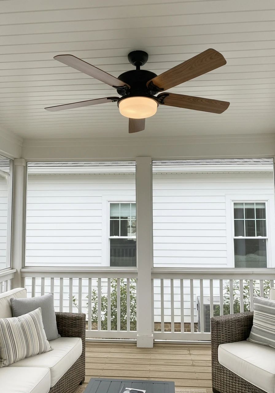 Ceiling Fan with Light - Screened In Porch Decorating Ideas: 50 Ways To Make It Perfect