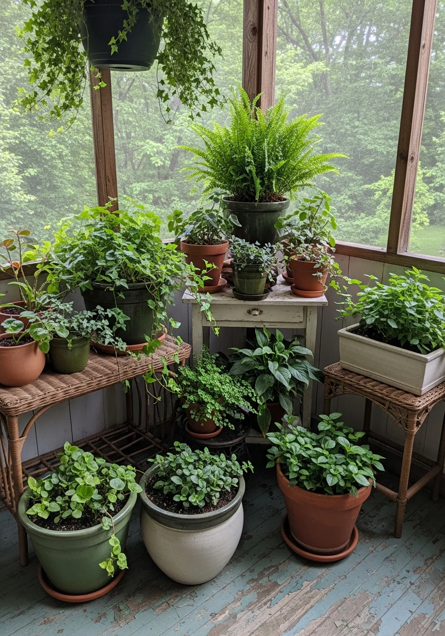 Potted Plants for Greenery - Screened In Porch Decorating Ideas: 50 Ways To Make It Perfect