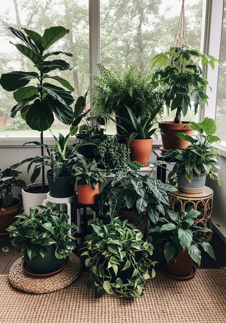 Plant Groupings - Screened In Porch Decorating Ideas: 50 Ways To Make It Perfect