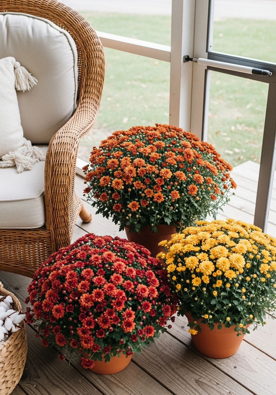 Seasonal Flowers - Screened In Porch Decorating Ideas: 50 Ways To Make It Perfect