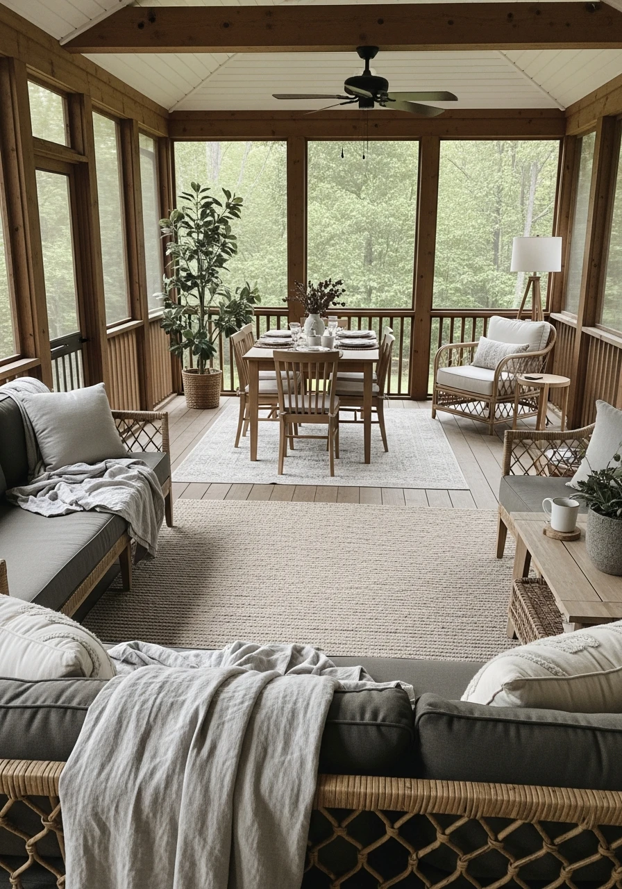 Zoned Layout Design - Screened In Porch Decorating Ideas: 50 Ways To Make It Perfect