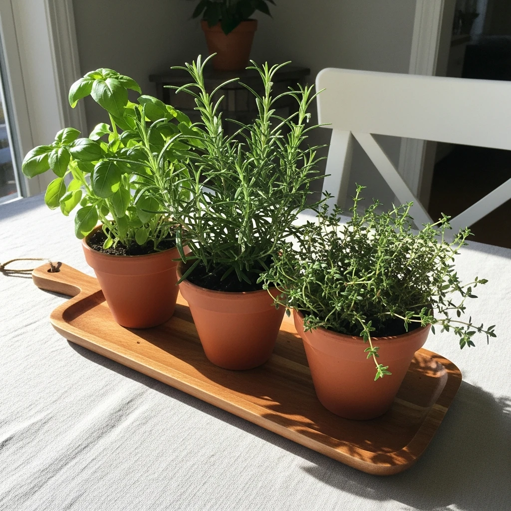Fresh Potted Herb Trio - 50 Easy Spring Centerpiece Ideas That Look High-End
