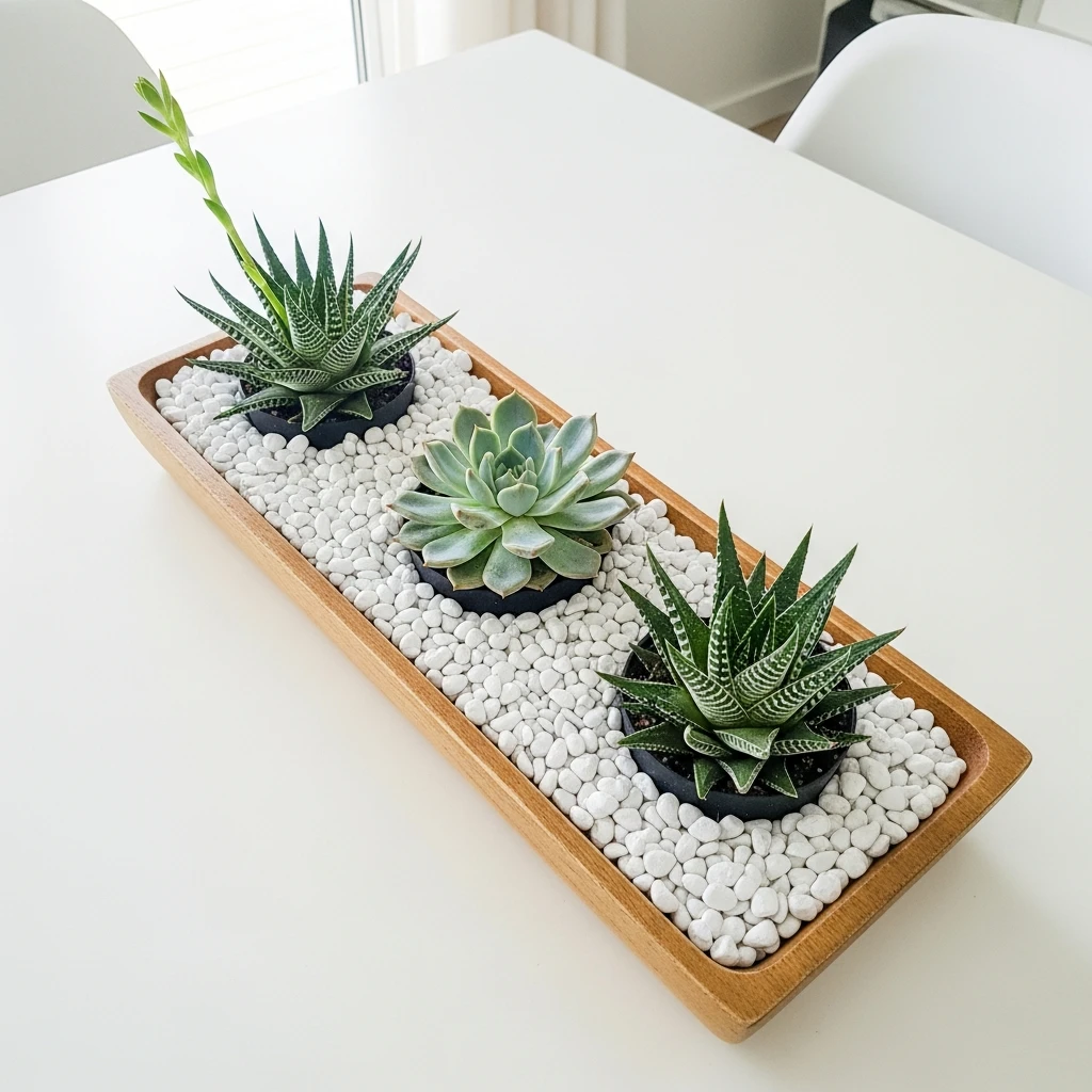 Succulents In A Wood Tray - 50 Easy Spring Centerpiece Ideas That Look High-End