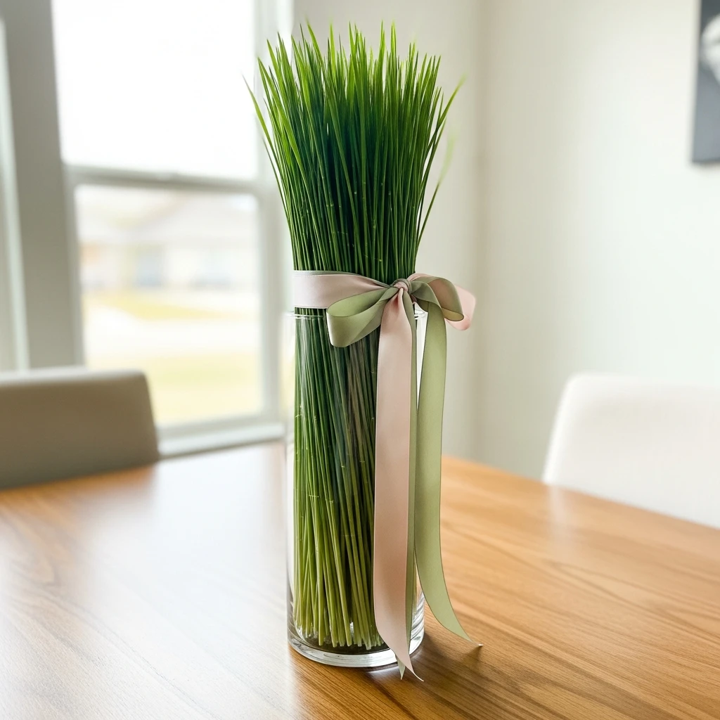 Tall Grass And Ribbon - 50 Easy Spring Centerpiece Ideas That Look High-End