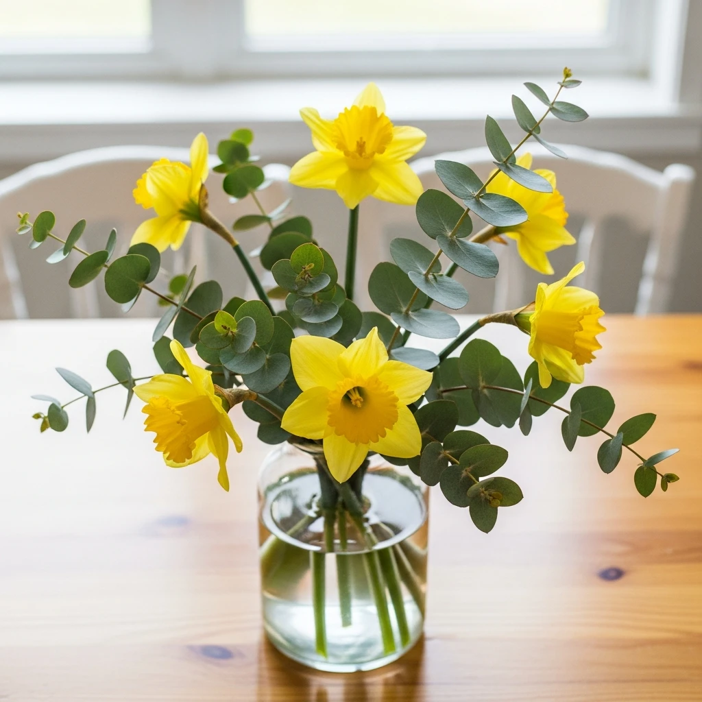 Classic Daffodils And Greenery - 50 Easy Spring Centerpiece Ideas That Look High-End