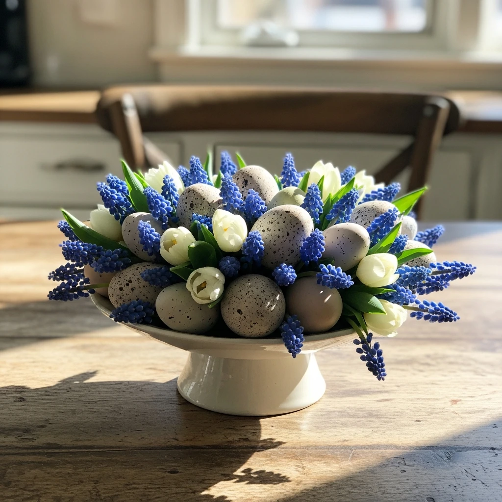 Eggs With Spring Flowers - 50 Easy Spring Centerpiece Ideas That Look High-End