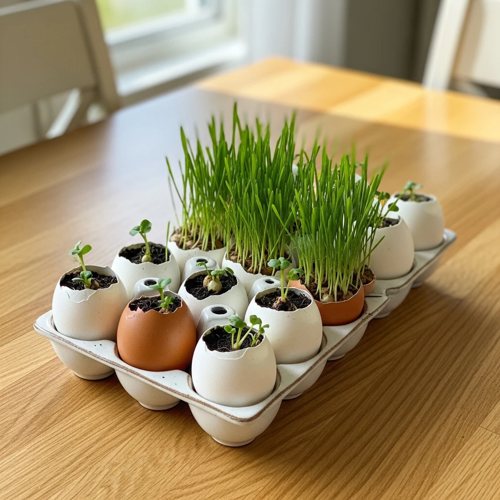 Eggshell Sprout Planters - 50 Easy Spring Centerpiece Ideas That Look High-End