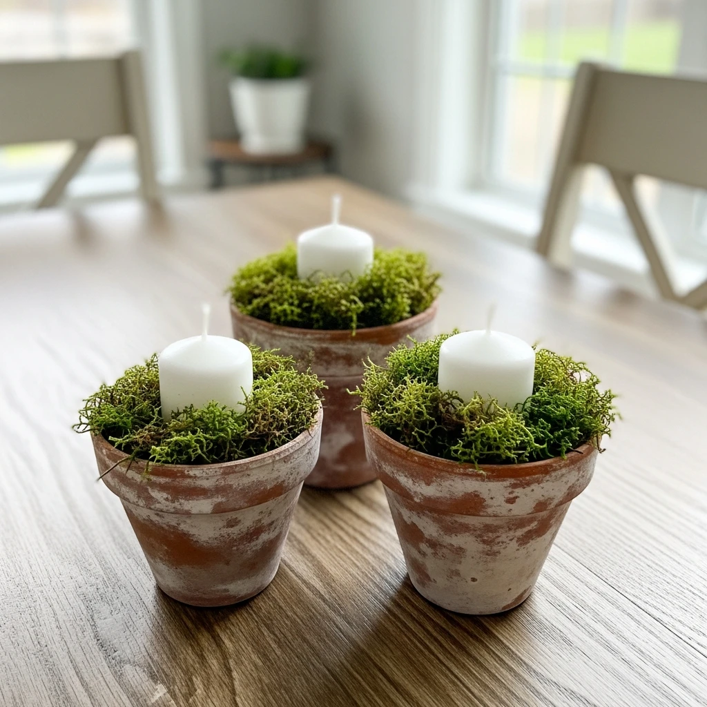 Candles In Terracotta Pots - 50 Easy Spring Centerpiece Ideas That Look High-End