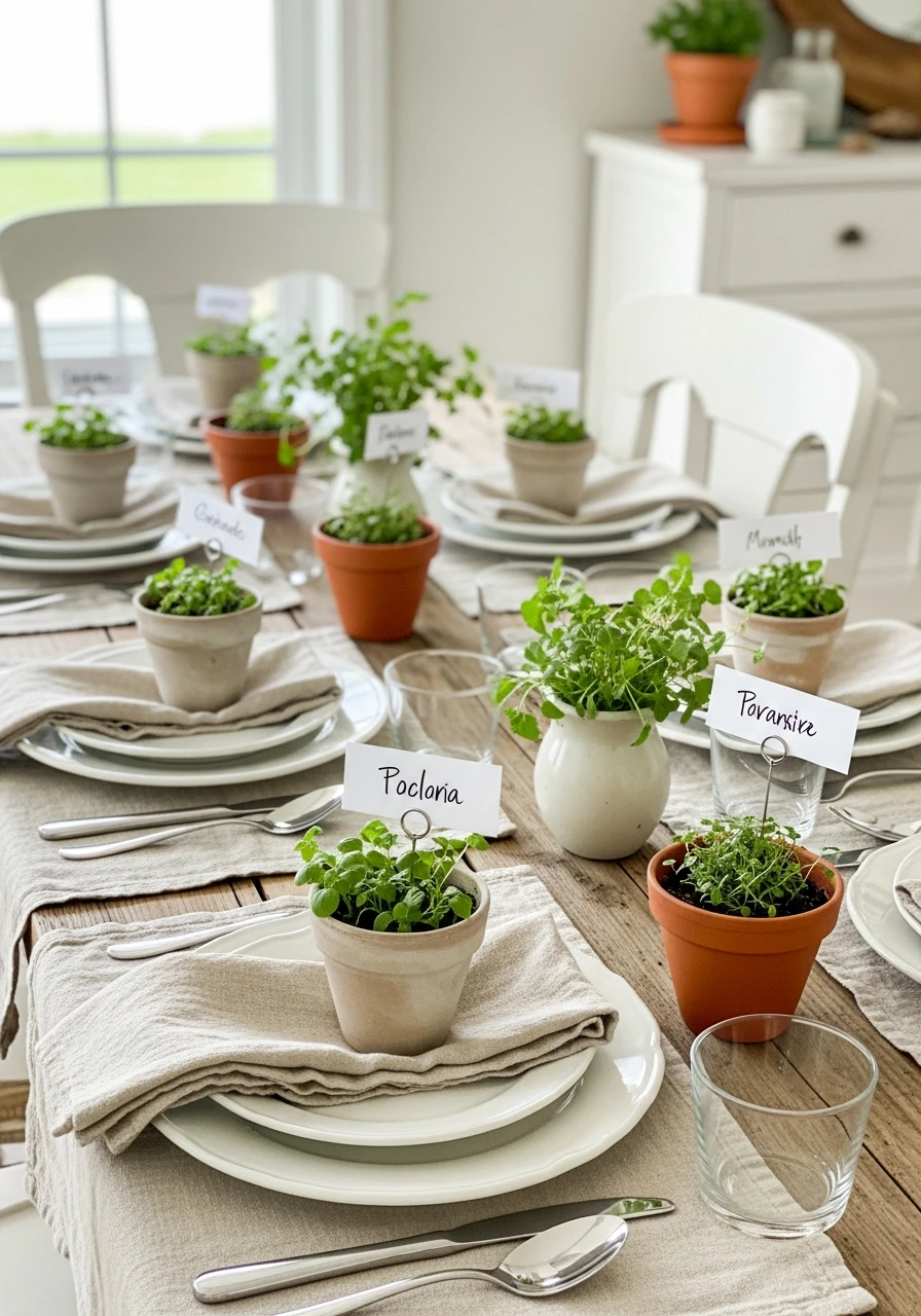 Terracotta Pot Place Settings - 50 Best Spring Tablescapes Ideas