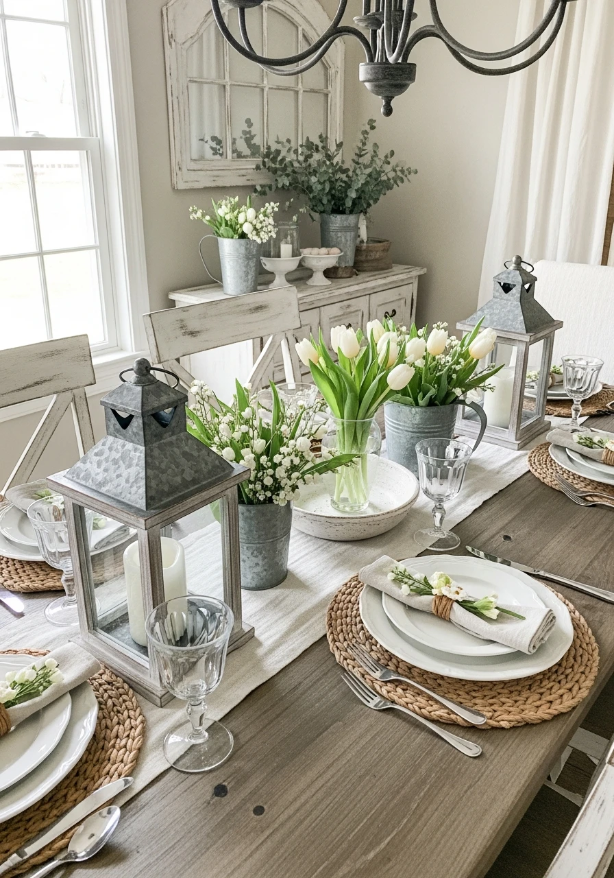 Lantern Centerpieces - 50 Best Spring Tablescapes Ideas