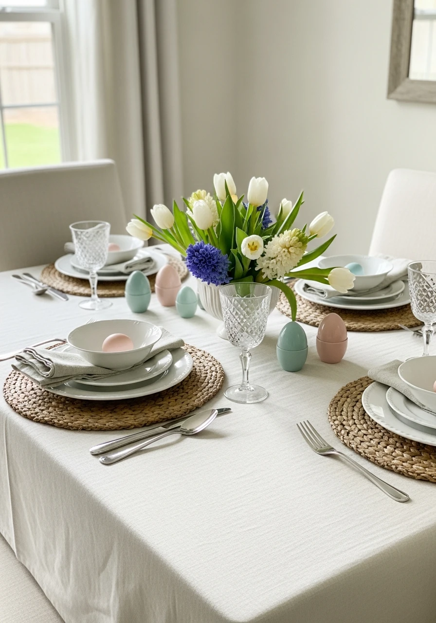 Tasteful Easter Table - 50 Best Spring Tablescapes Ideas