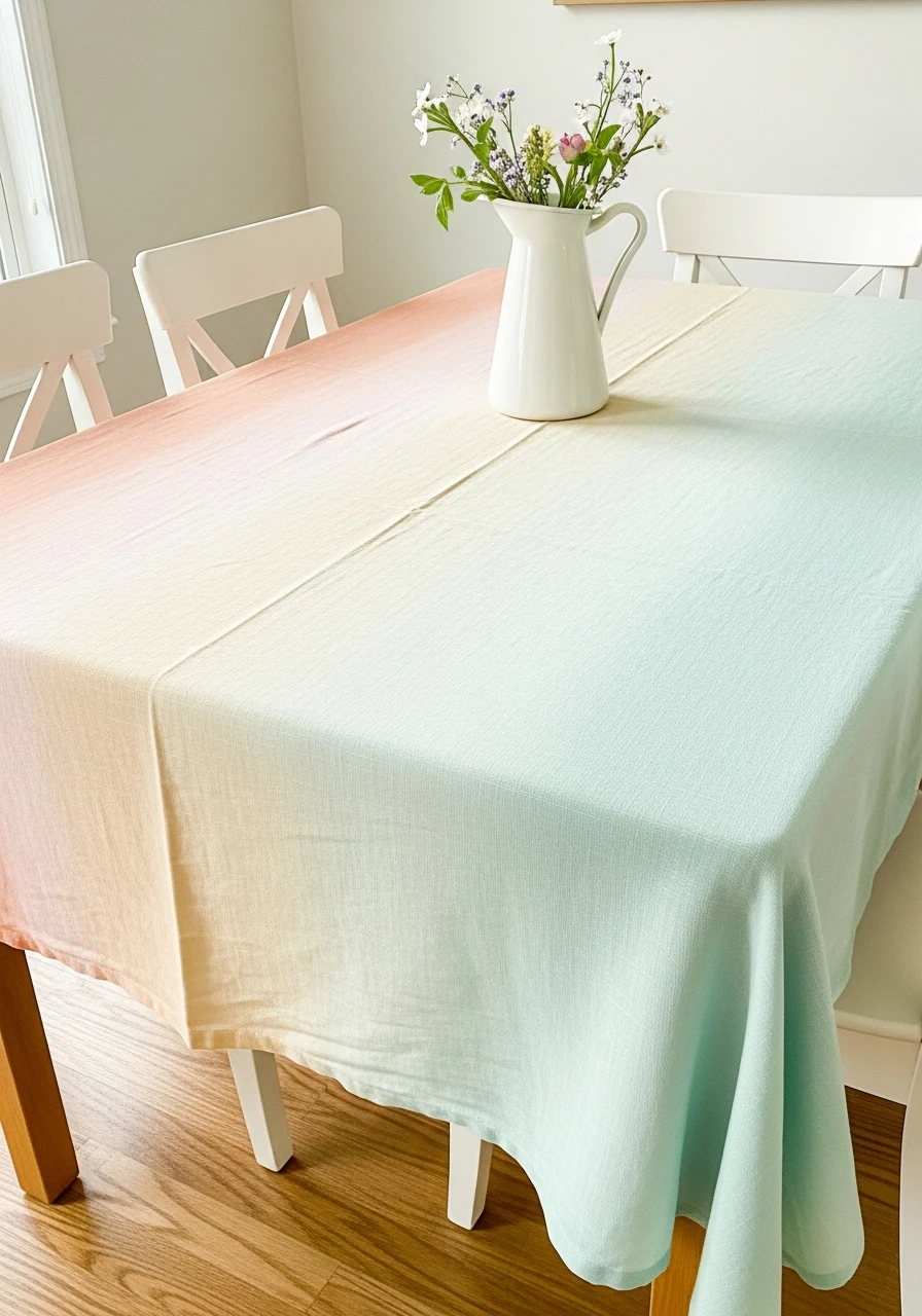 Ombre Dip-Dye Tablecloth - 50 Best Spring Tablescapes Ideas