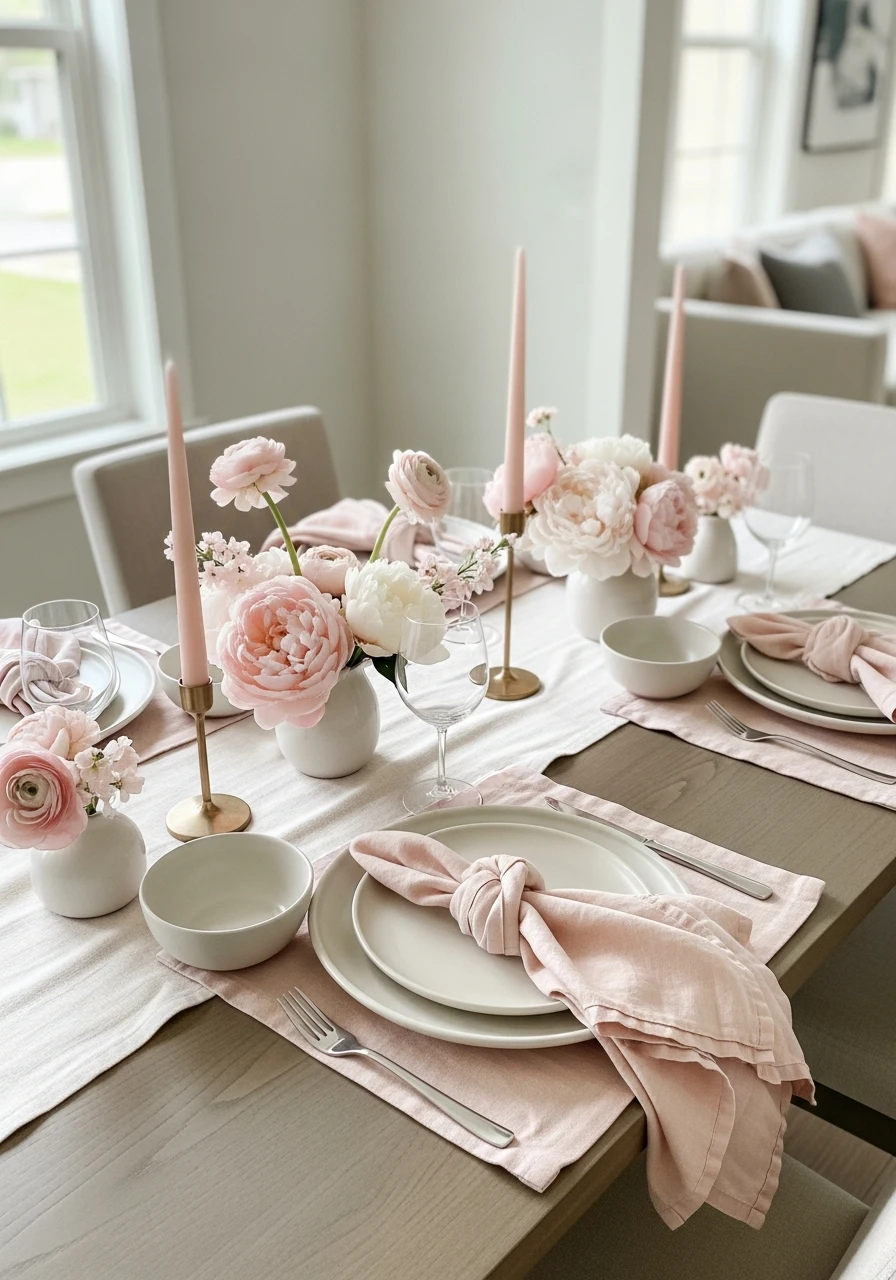 Monochrome Spring Color - 50 Best Spring Tablescapes Ideas