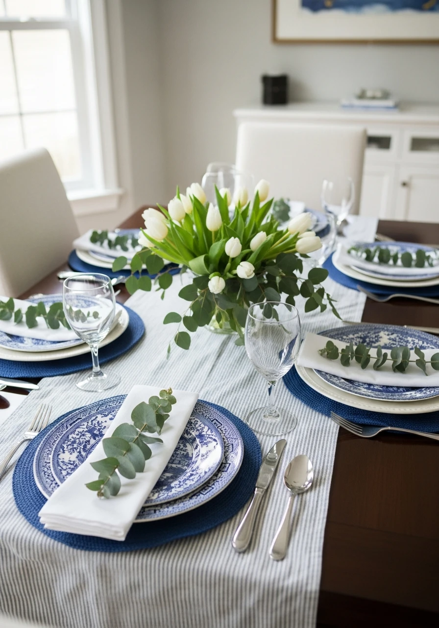 Classic Blue and White - 50 Best Spring Tablescapes Ideas