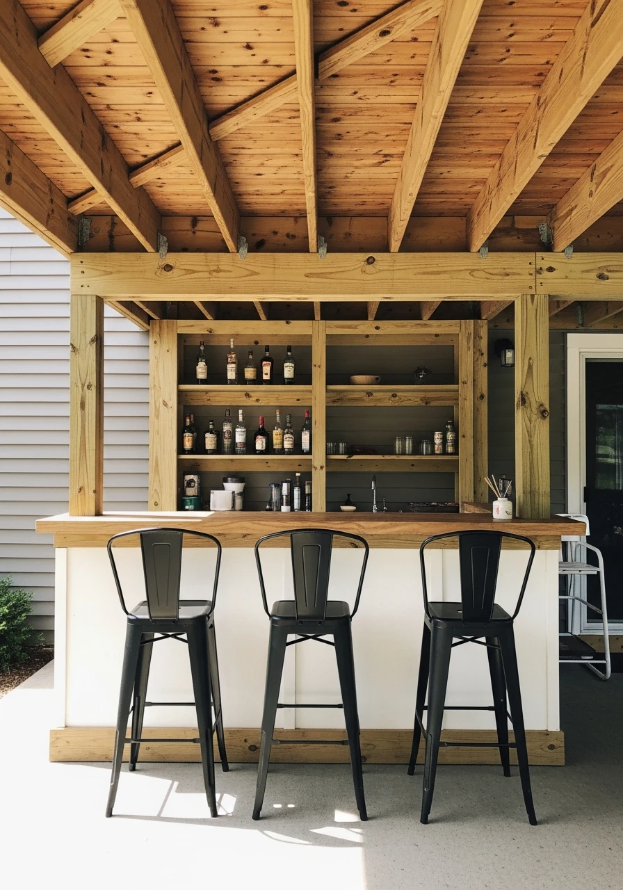 Simple Outdoor Bar - 50 Genius Under Deck Patio Ideas You Need Now