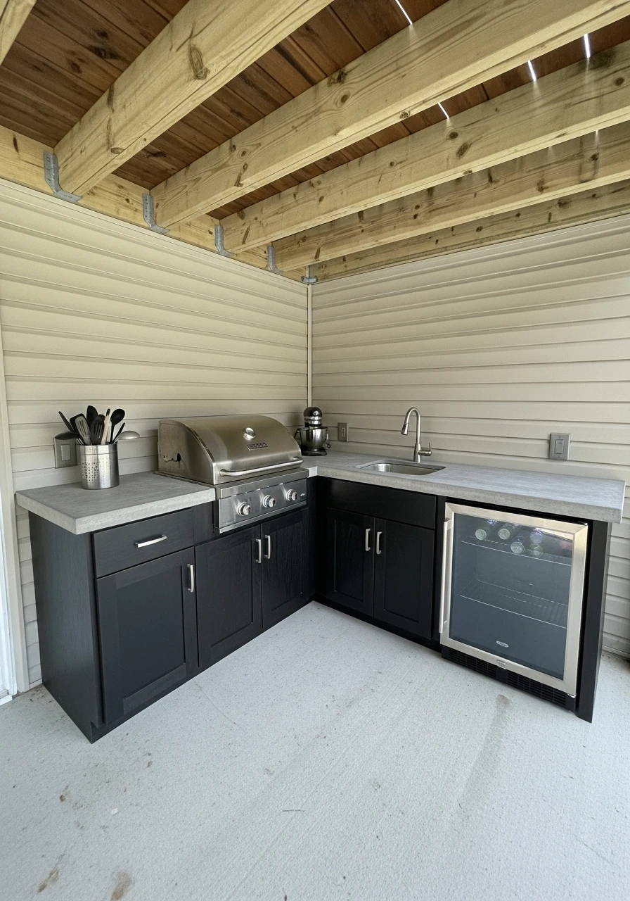 Compact Outdoor Kitchen - 50 Genius Under Deck Patio Ideas You Need Now