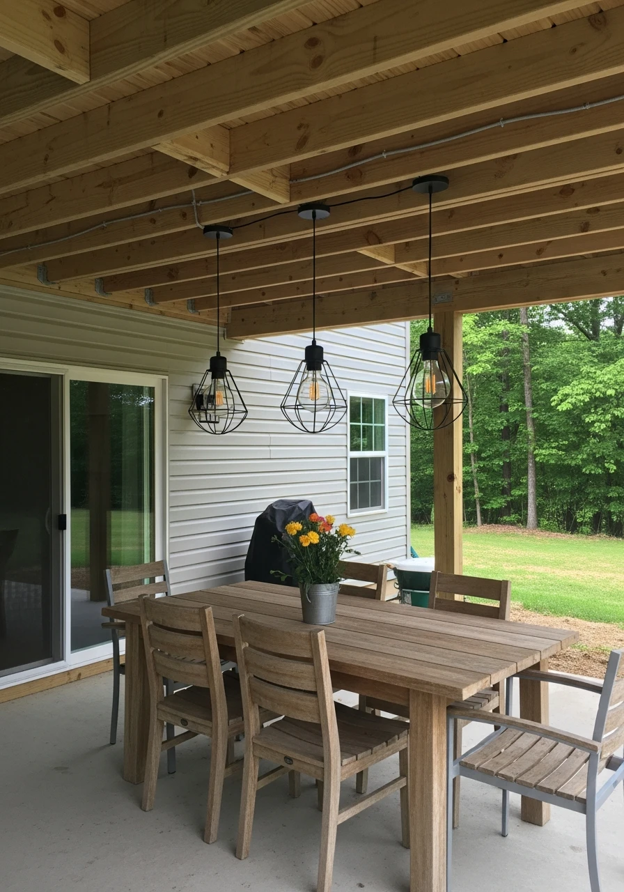 Focused Pendant Lighting - 50 Genius Under Deck Patio Ideas You Need Now