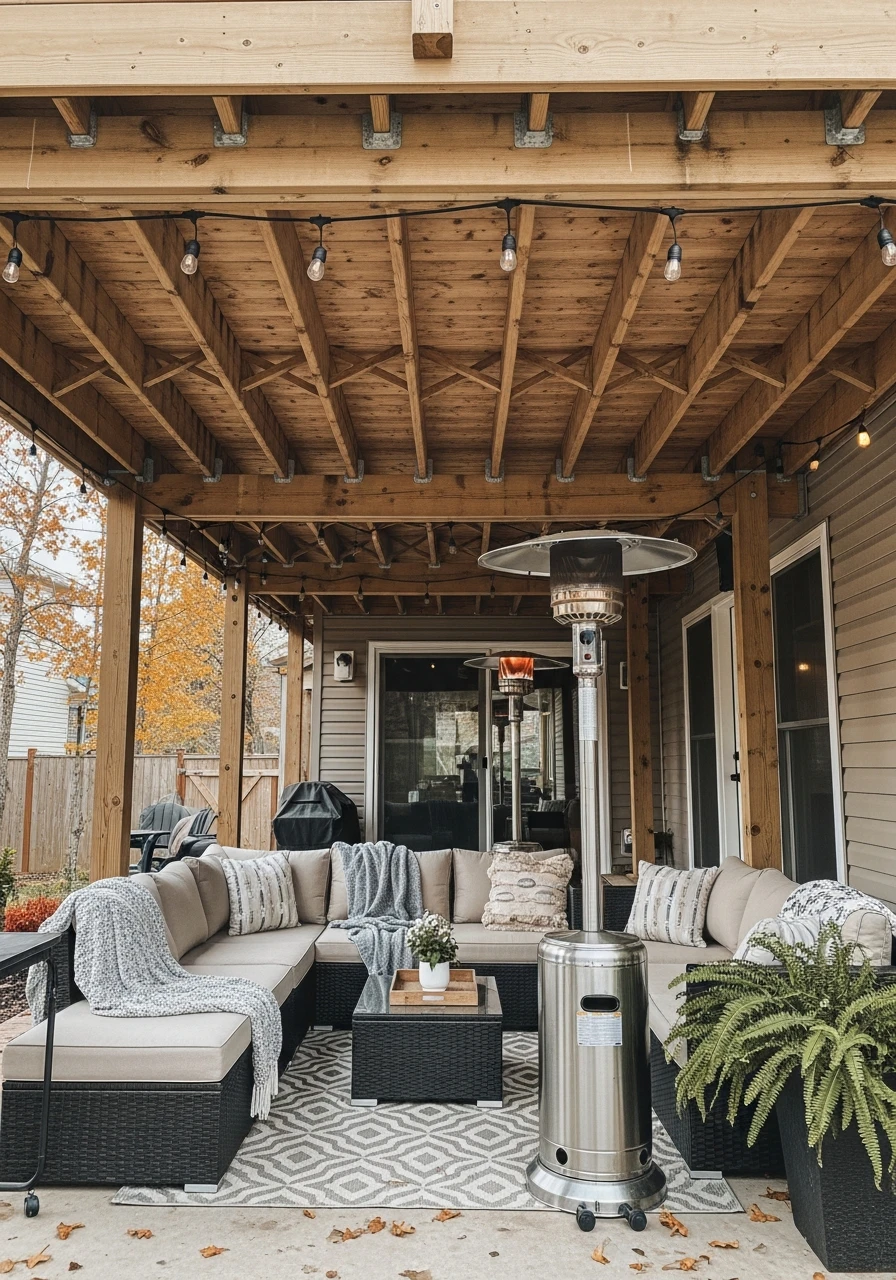 Stay Warm With Heaters - 50 Genius Under Deck Patio Ideas You Need Now
