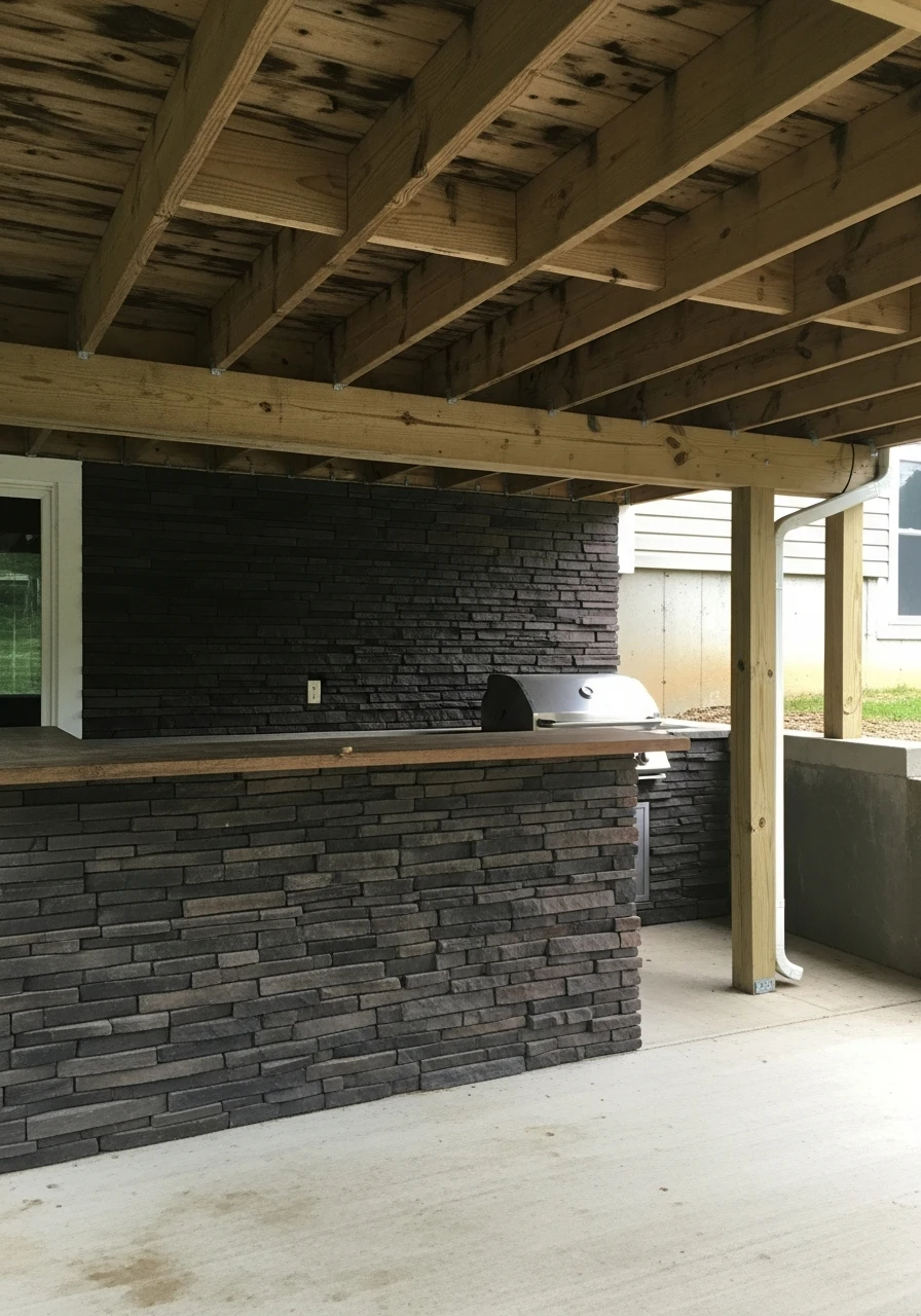 Bar Backsplash Feature - 50 Genius Under Deck Patio Ideas You Need Now