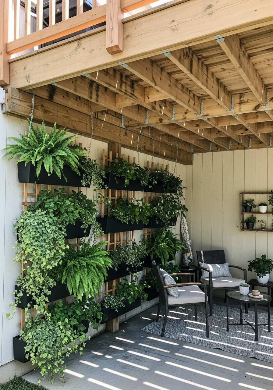 Stylish Vertical Garden - 50 Genius Under Deck Patio Ideas You Need Now