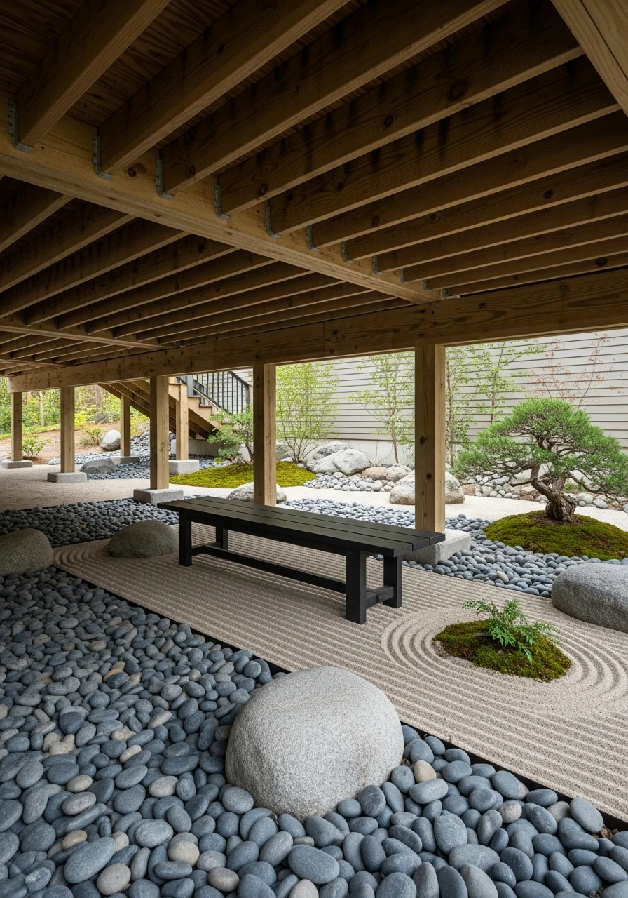 Quiet Zen Meditation Spot - 50 Genius Under Deck Patio Ideas You Need Now