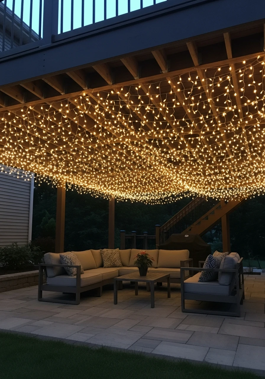 Full Light Canopy - 50 Genius Under Deck Patio Ideas You Need Now