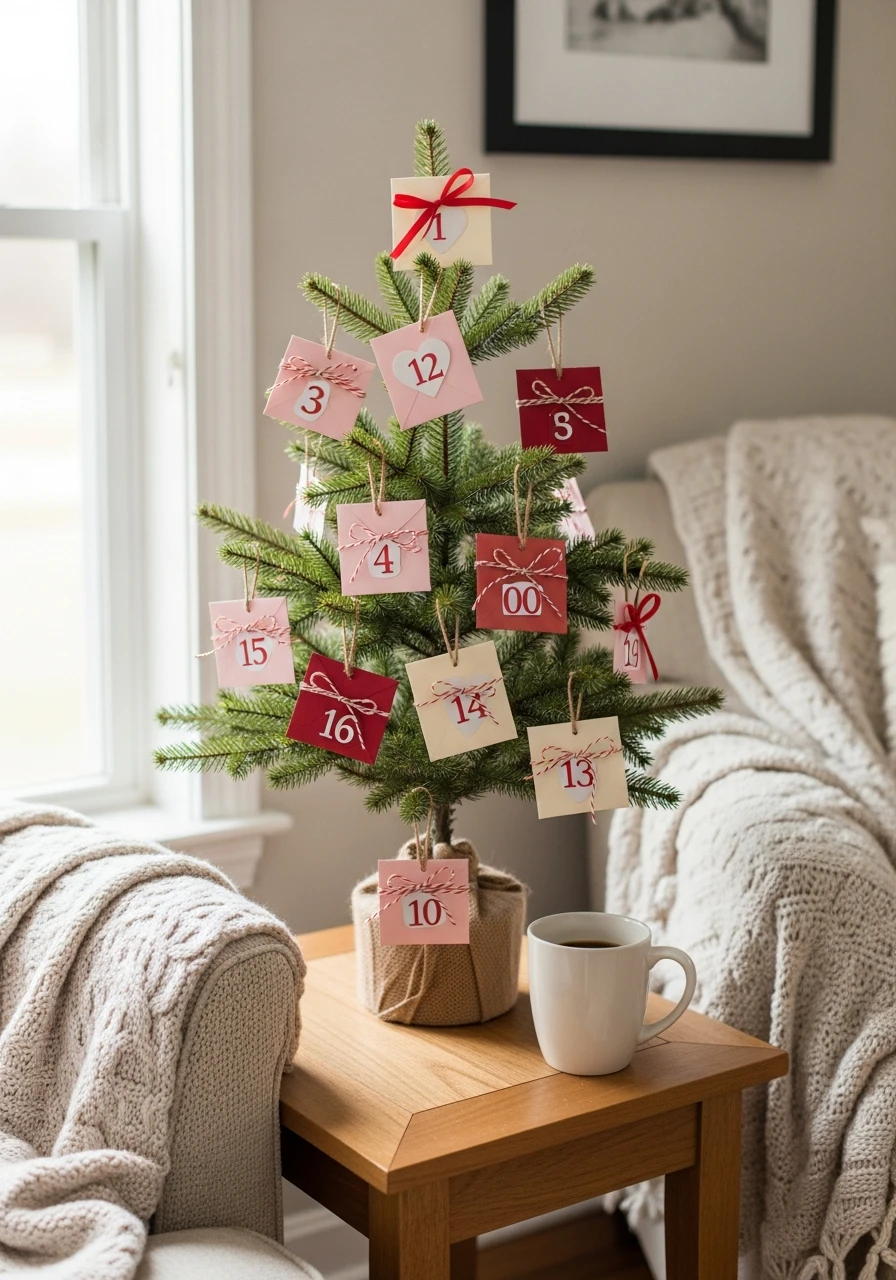 Envelope Countdown Tree - Valentines Day Tree Ideas
