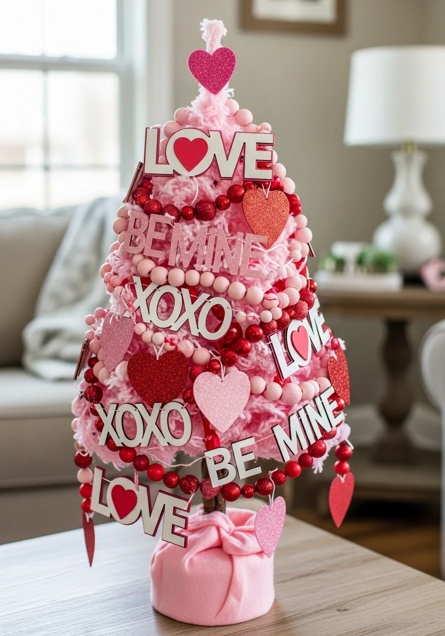 Love Word Garland - Valentines Day Tree Ideas