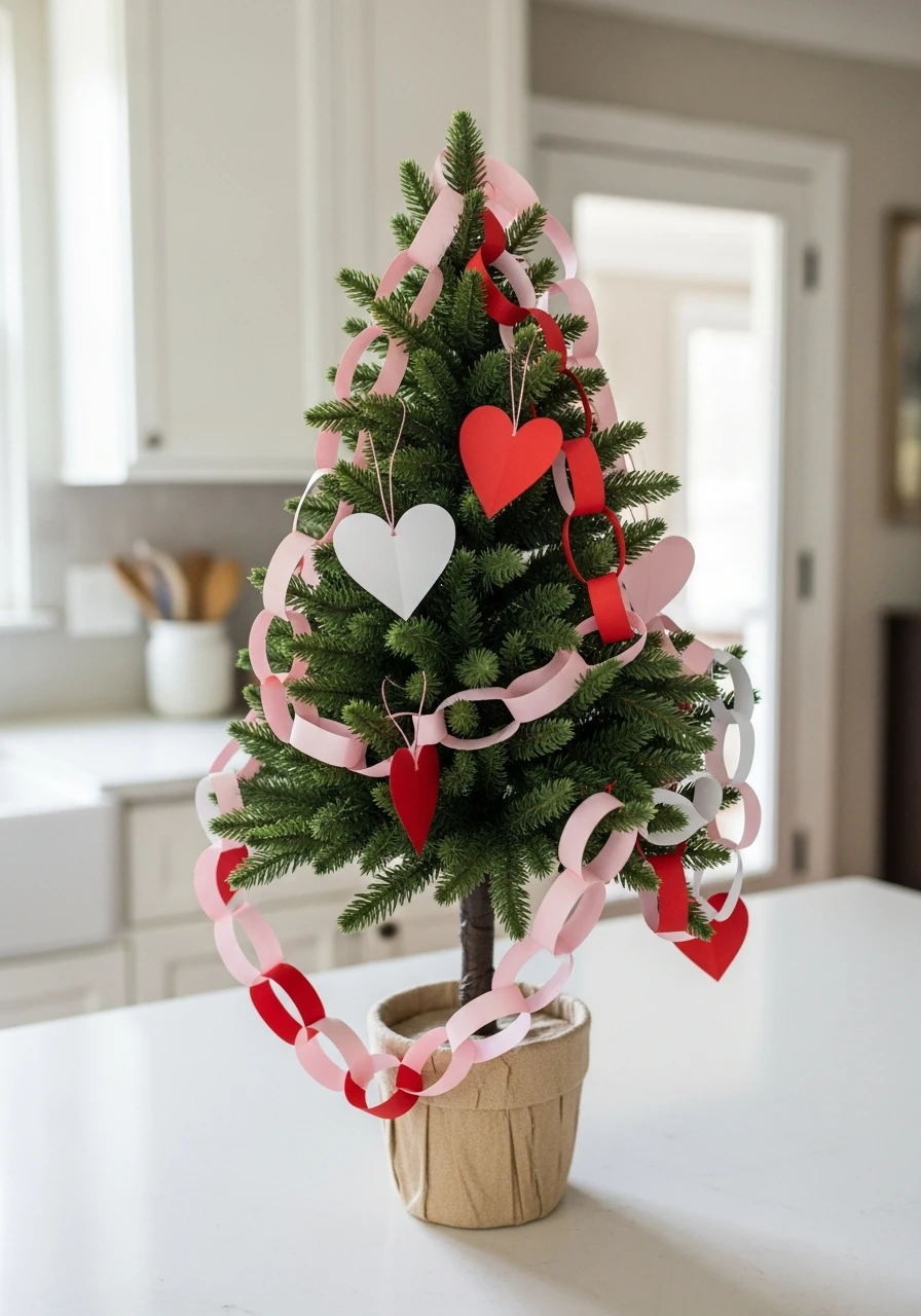 Simple Paper Chain Tree - Valentines Day Tree Ideas