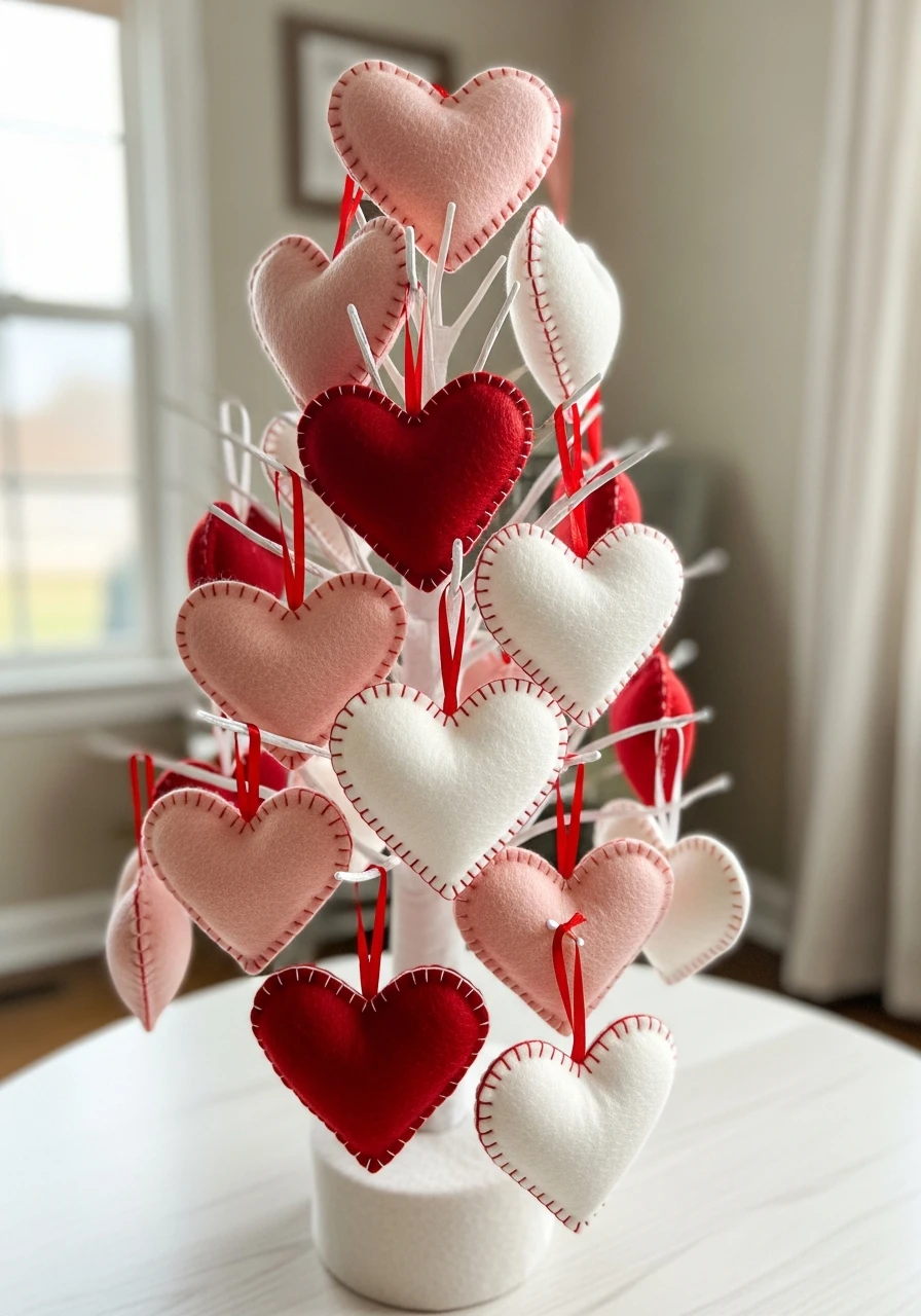 Soft Felt Heart Tree - Valentines Day Tree Ideas