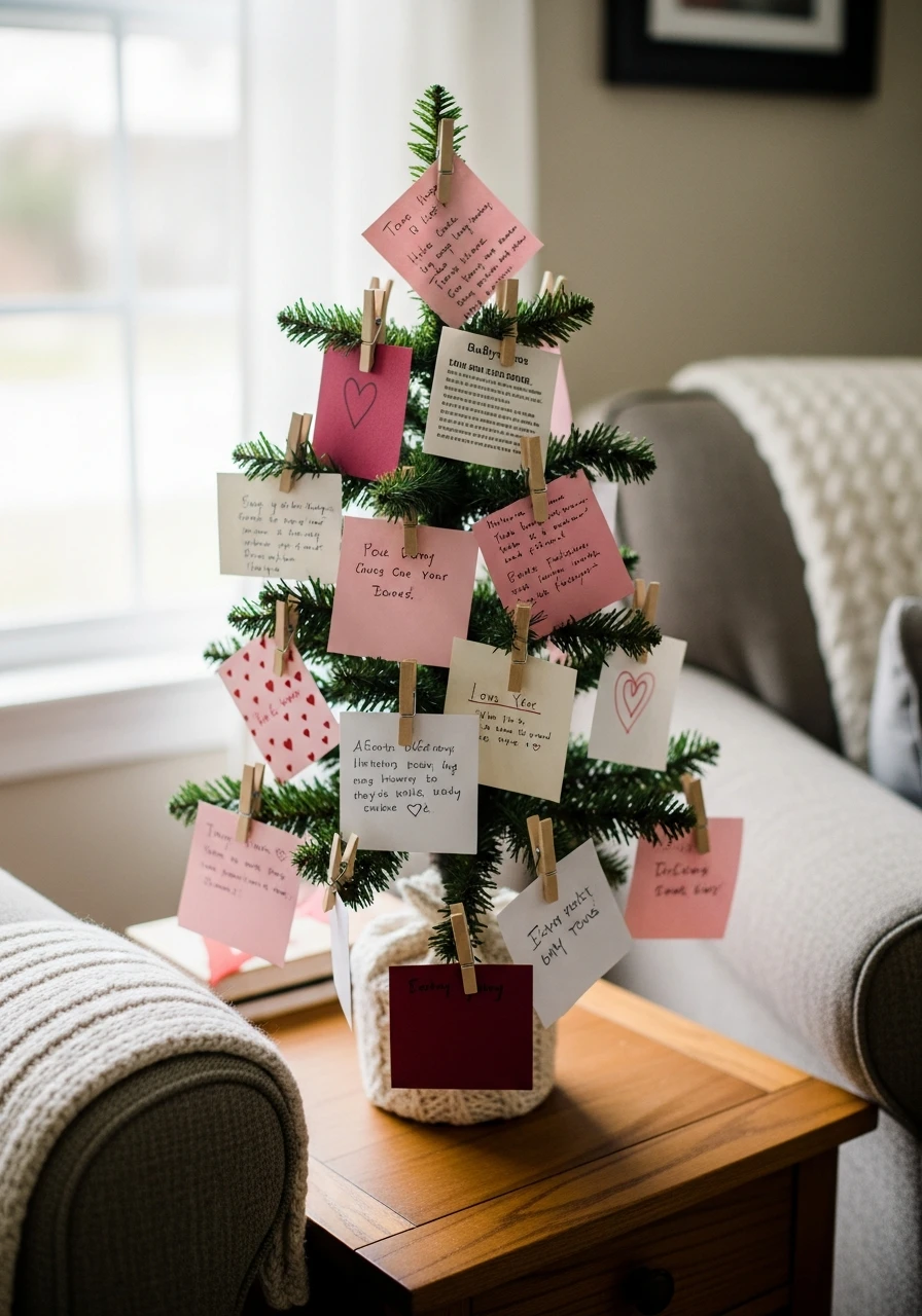 Handwritten Love Notes - Valentines Day Tree Ideas