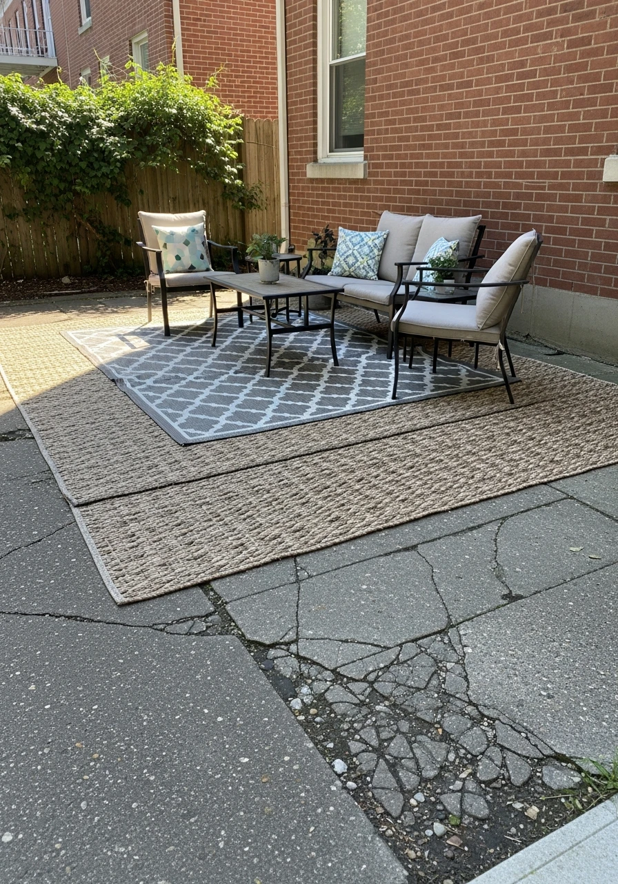 Layer Outdoor Rugs - 35 Renter-Friendly Backyard Ideas: High-End Style Without Losing Your Deposit