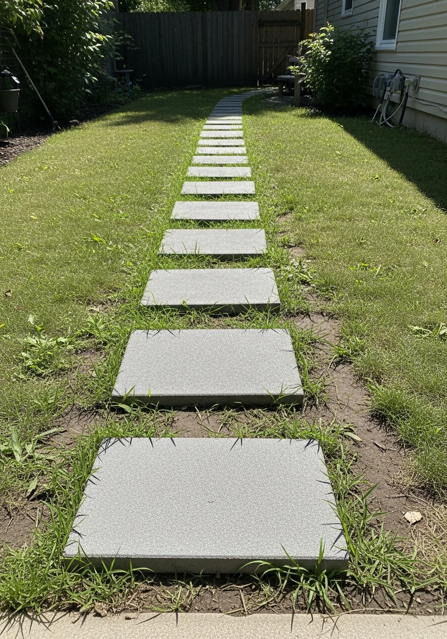 Temporary Stepping Stone Paths - 35 Renter-Friendly Backyard Ideas: High-End Style Without Losing Your Deposit