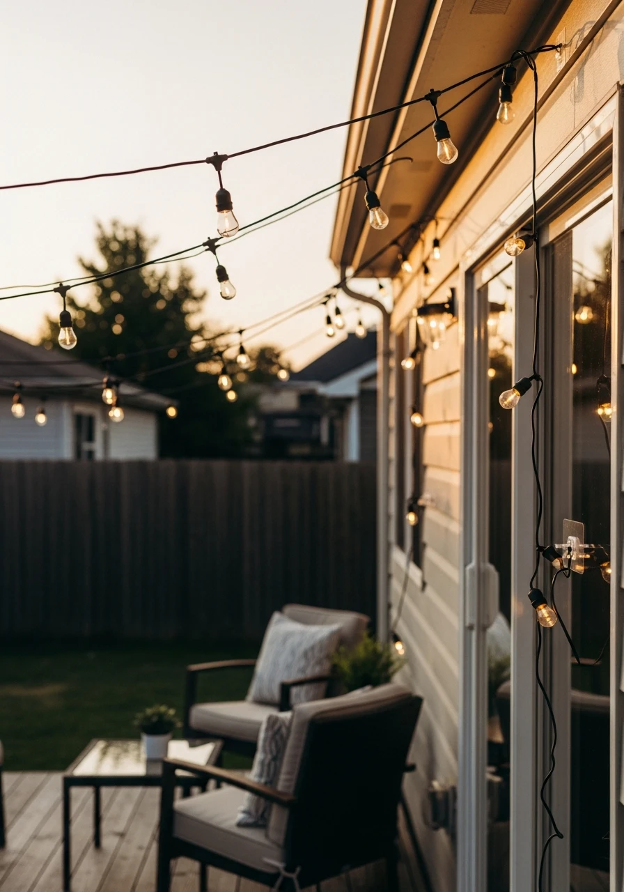 Clip Lights for Ambiance - 35 Renter-Friendly Backyard Ideas: High-End Style Without Losing Your Deposit