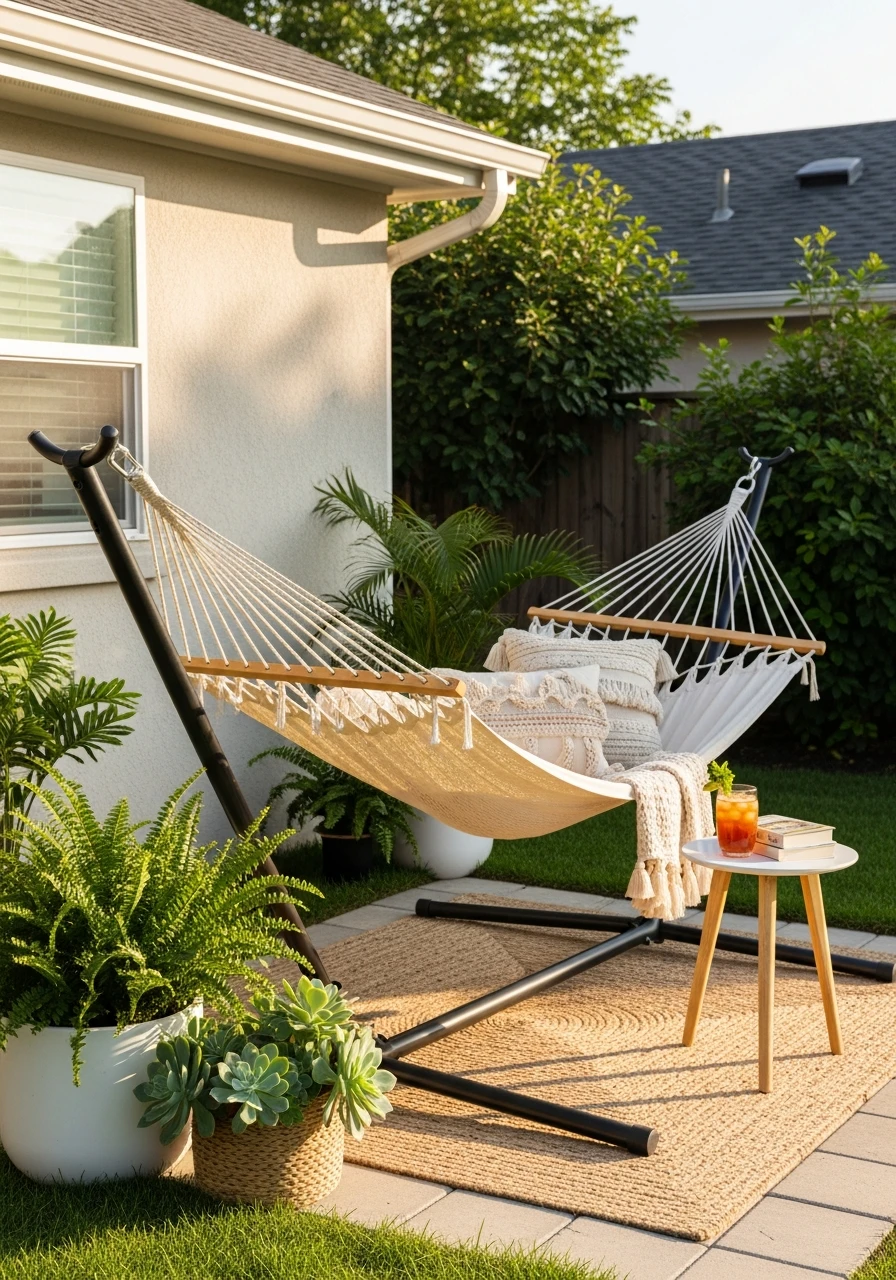 Add a Relaxing Hammock Corner - 35 Renter-Friendly Backyard Ideas: High-End Style Without Losing Your Deposit