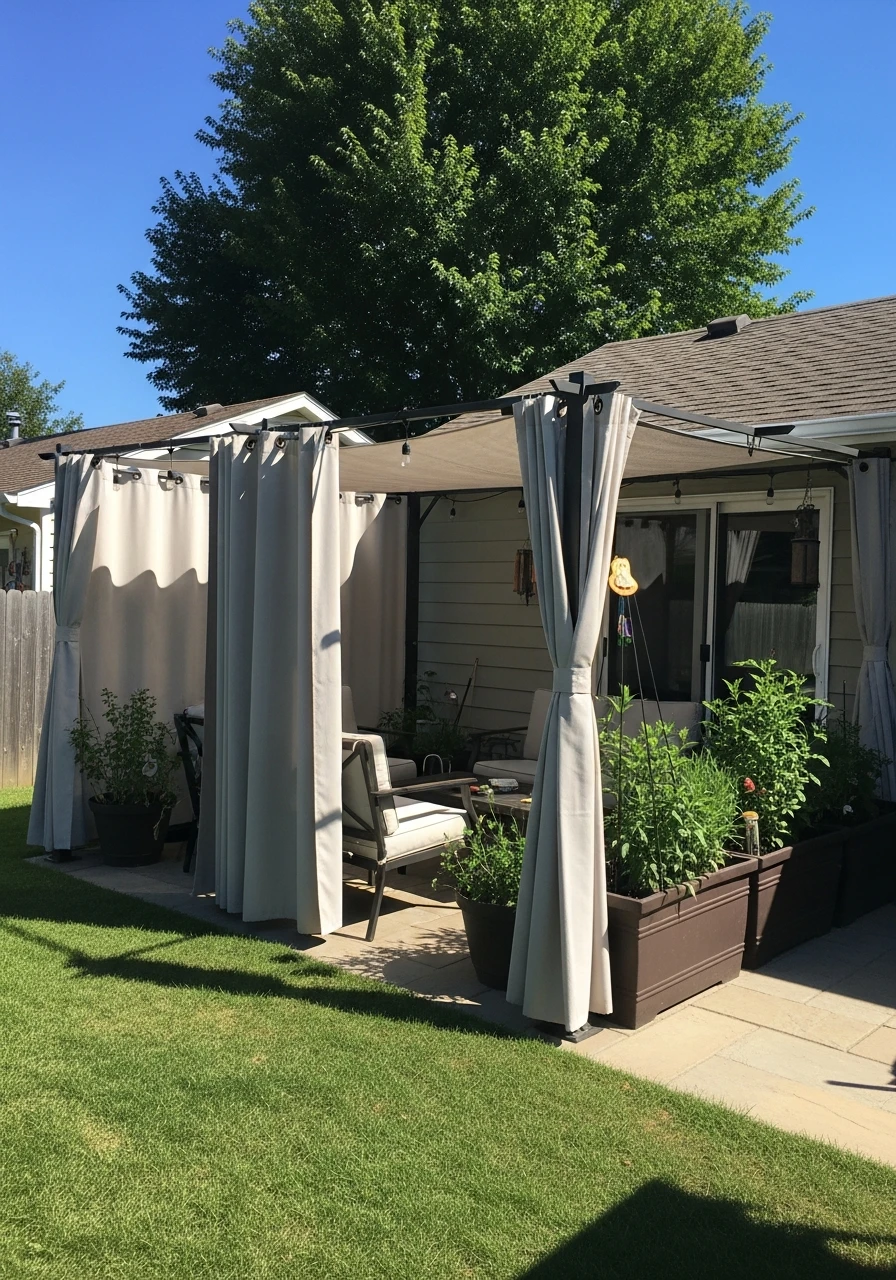 Outdoor Curtains for Division - 35 Renter-Friendly Backyard Ideas: High-End Style Without Losing Your Deposit