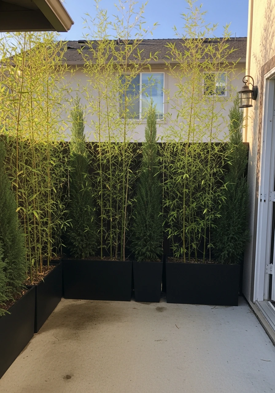 Privacy With Large Potted Plants - 35 Renter-Friendly Backyard Ideas: High-End Style Without Losing Your Deposit