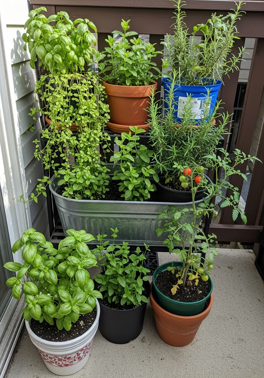 Start a Container Herb Garden - 35 Renter-Friendly Backyard Ideas: High-End Style Without Losing Your Deposit
