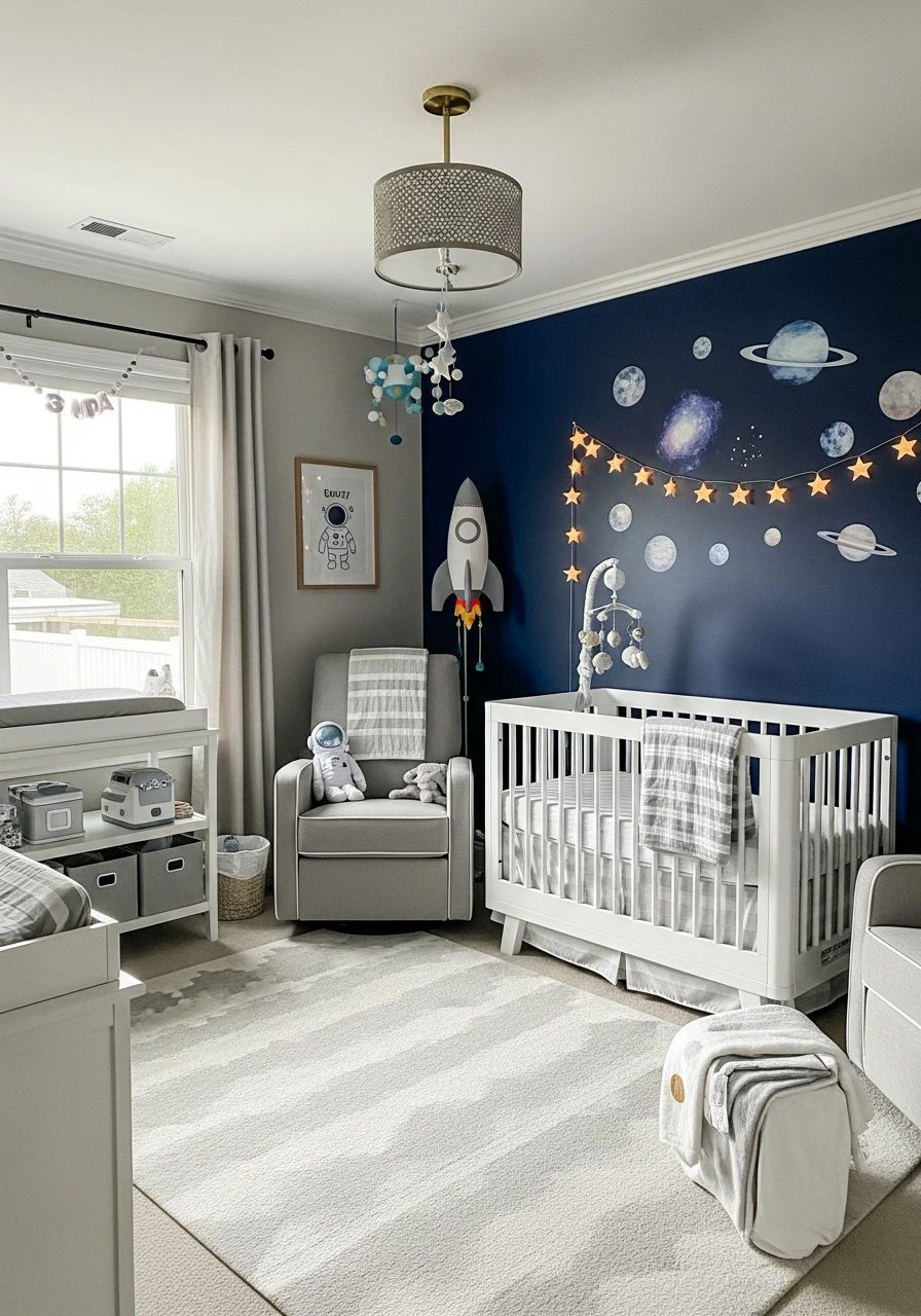 Dreamy Outer Space - 50 Best Baby Boy Nursery Ideas for a High-End Look on a Budget