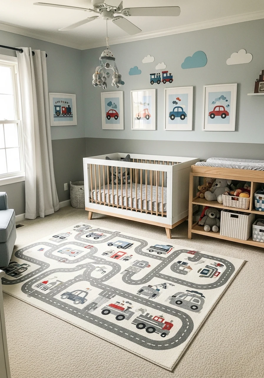 Fun Transportation Nursery - 50 Best Baby Boy Nursery Ideas for a High-End Look on a Budget