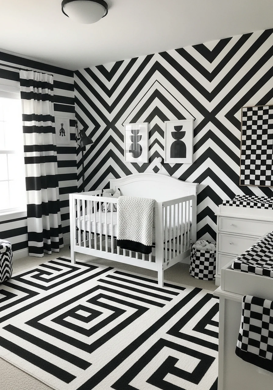 Monochrome Black & White - 50 Best Baby Boy Nursery Ideas for a High-End Look on a Budget