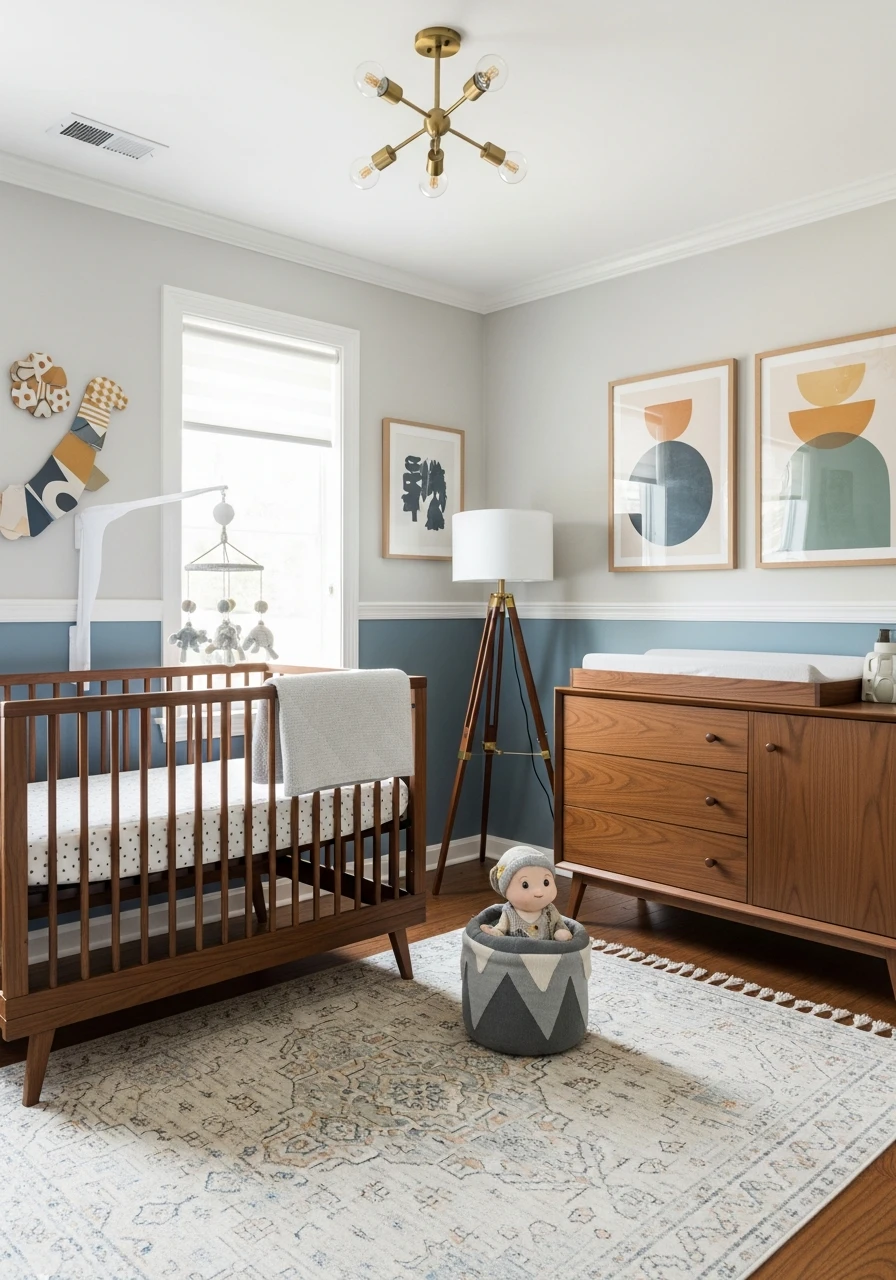 Mid Century Modern Look - 50 Best Baby Boy Nursery Ideas for a High-End Look on a Budget