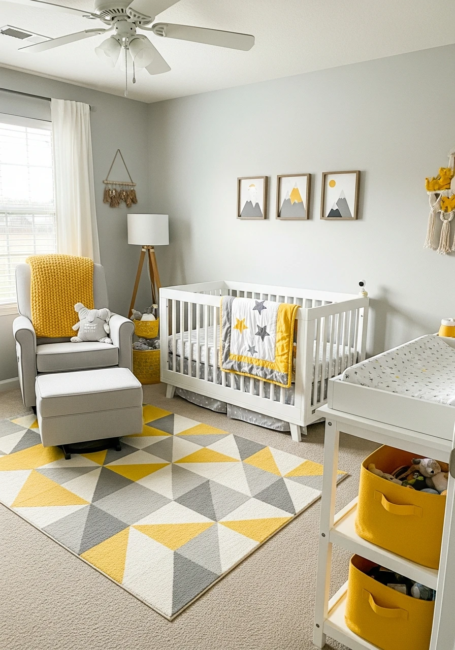 Gray and Yellow Pop - 50 Best Baby Boy Nursery Ideas for a High-End Look on a Budget