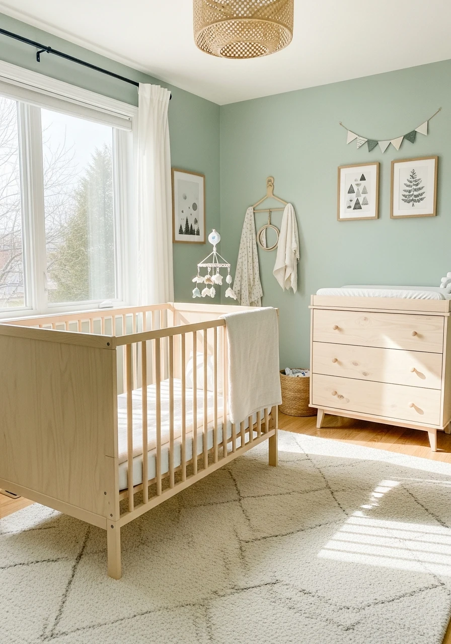 Mint Green and Wood - 50 Best Baby Boy Nursery Ideas for a High-End Look on a Budget