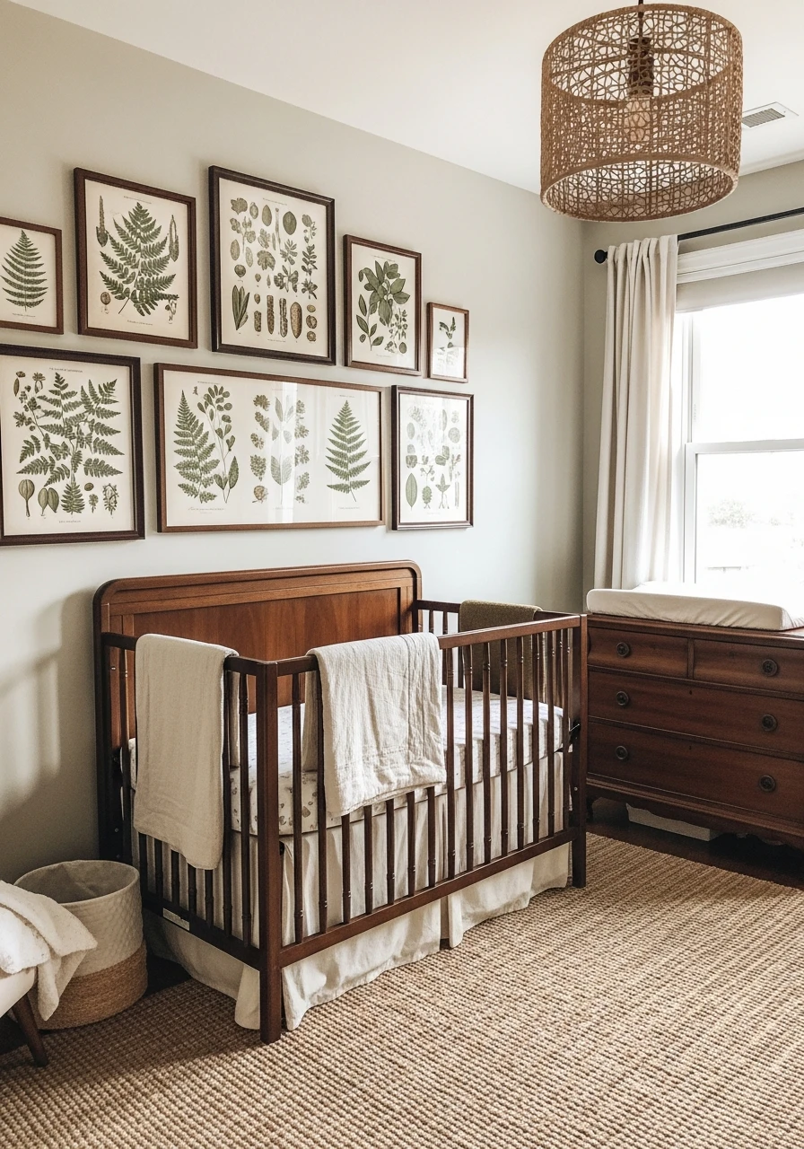 Vintage Botanical Prints - 50 Best Baby Boy Nursery Ideas for a High-End Look on a Budget