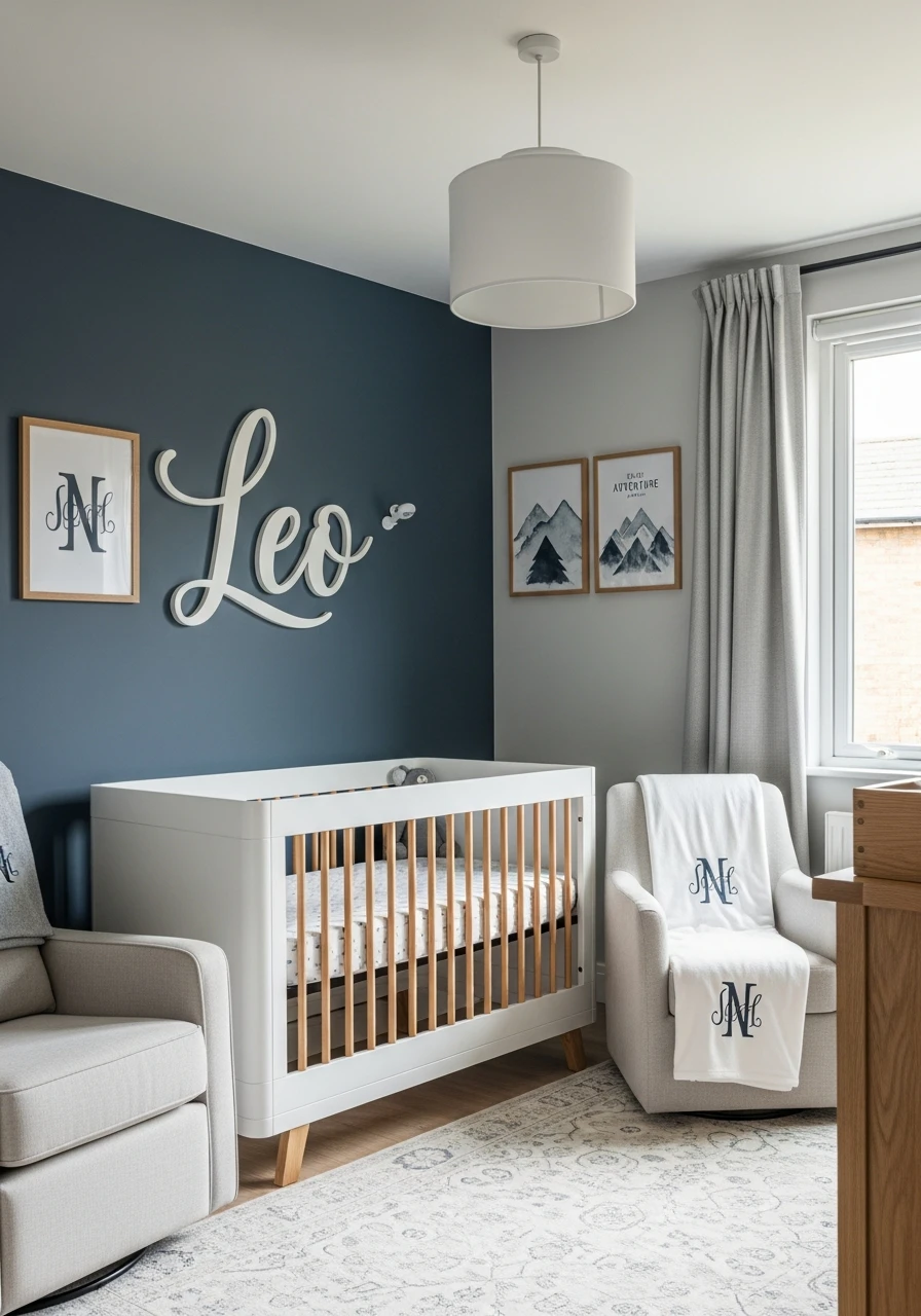 Personalized Name Nursery - 50 Best Baby Boy Nursery Ideas for a High-End Look on a Budget