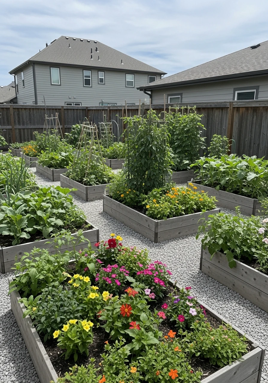 Raised Bed Vegetable and Flower Garden