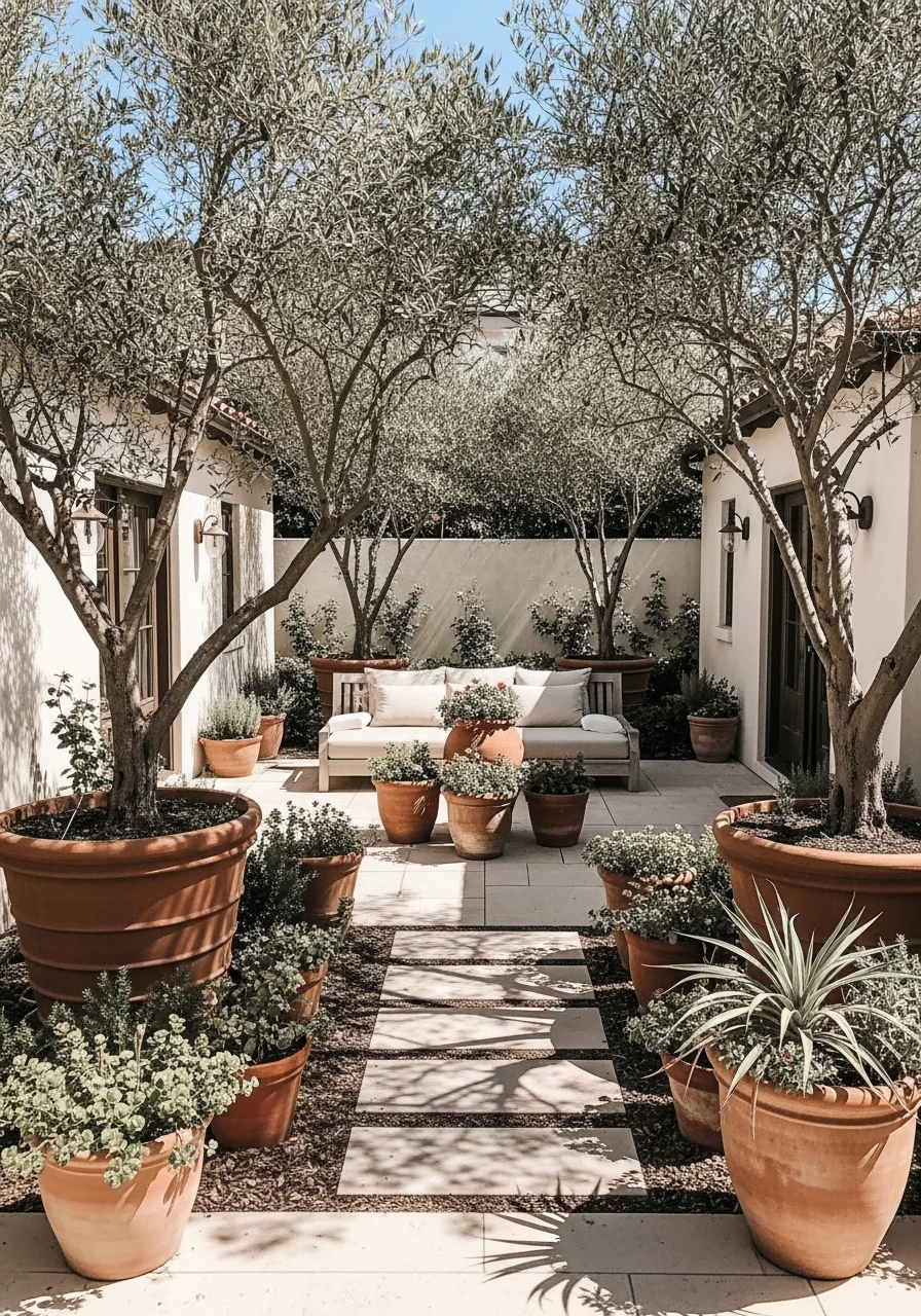 Warm Neutral Mediterranean Garden Style